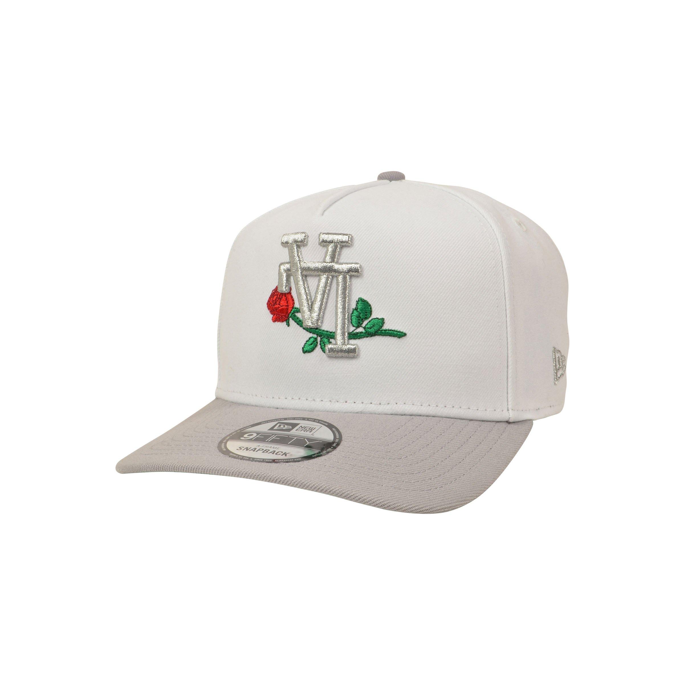 New Era Los Angeles Dodgers 9FIFTY A-Frame Flip Rose Snapback Hat - White/Grey - WHITE/GREY